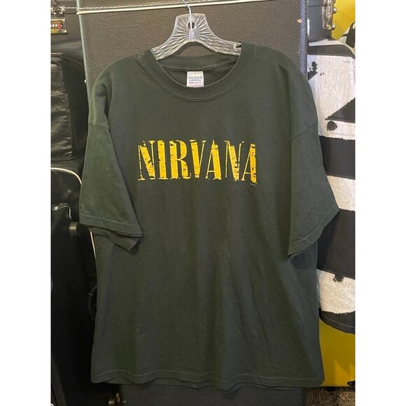 VTG 2005 Nirvana Kurt Cobain GREEN Men's XL Tee T-Shirt Rock Band Music Guitar - Picture 2 of 9